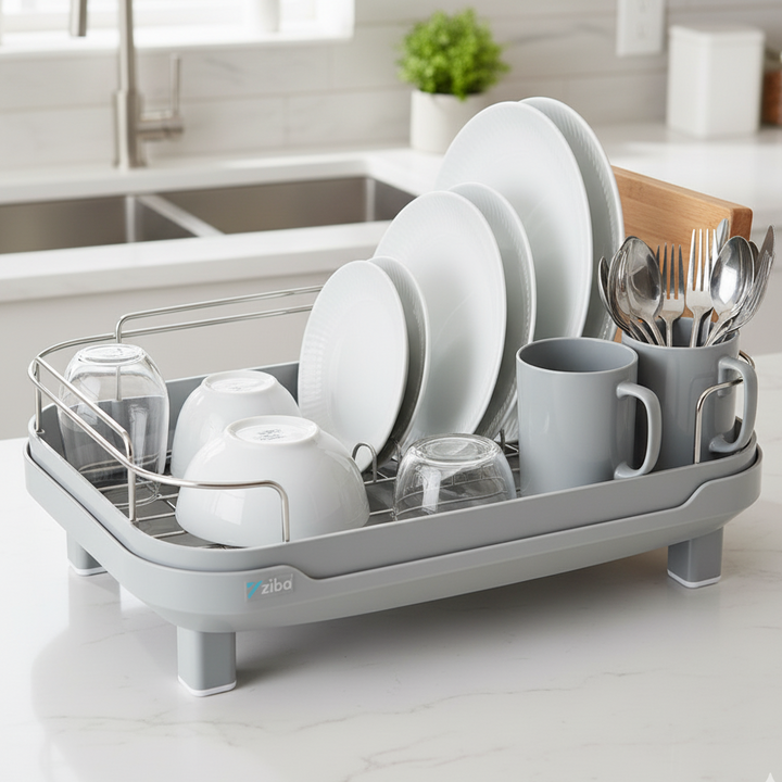 MajesticDry Single-Tier Dish Rack with Drainer (31140) – by Ziba