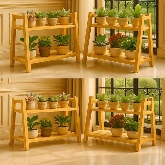 2-Tier Countertop Bamboo Shelf