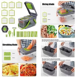 22 in 1 vegetable cutter with storage basket