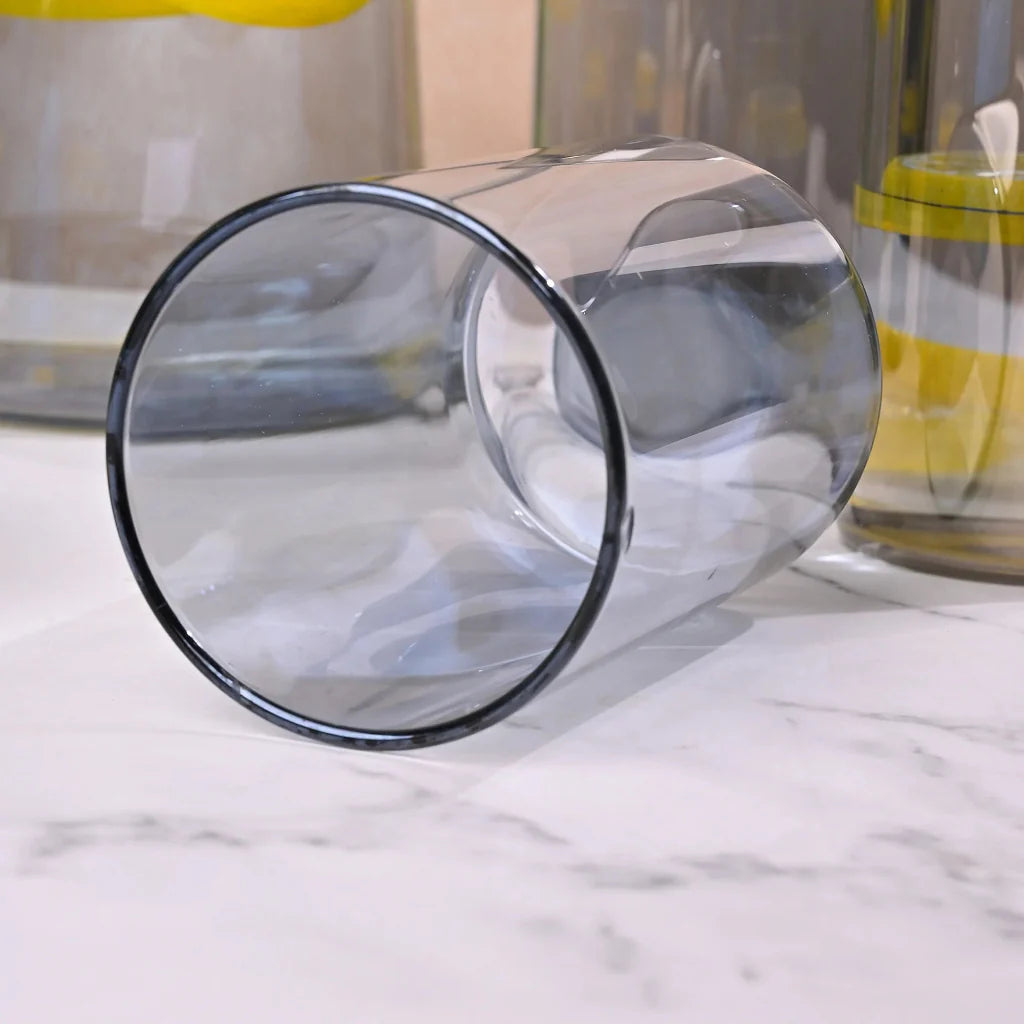 Echou 8-Piece Borosilicate Glass Pitcher Drinkware Set with Bamboo Tray