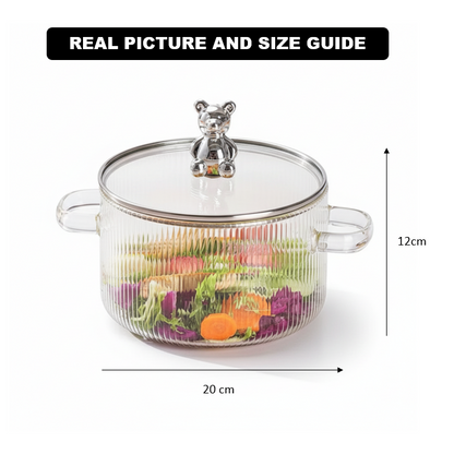 Premium Borosilicate Glass Saucepan with Lid, 2-Quart Heat-Resistant Cookware