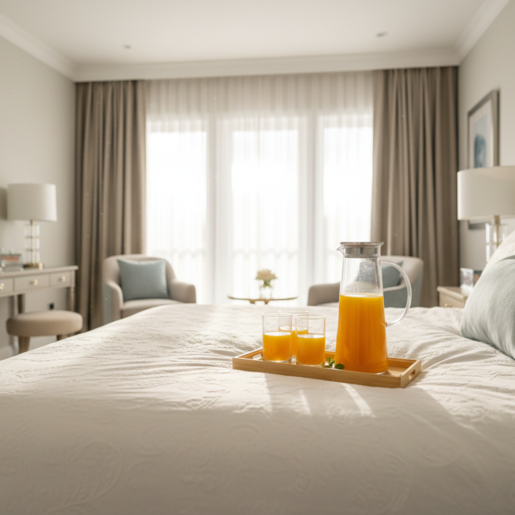 Echou 8-Piece Borosilicate Glass Pitcher Drinkware Set with Bamboo Tray