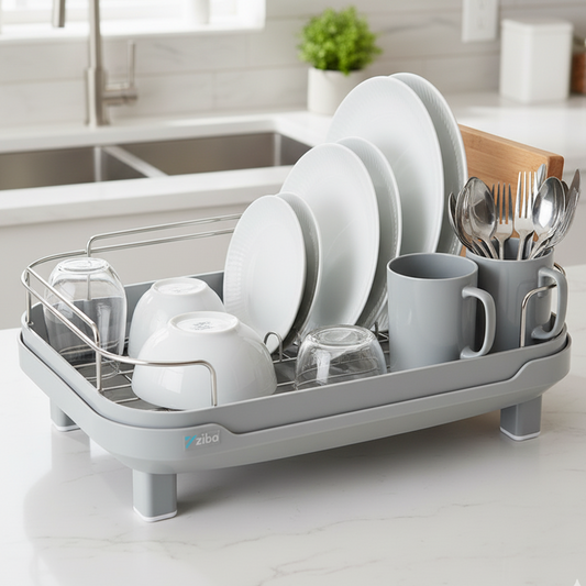 MajesticDry Single-Tier Dish Rack with Drainer (31140) – by Ziba