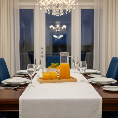 Echou 8-Piece Borosilicate Glass Pitcher Drinkware Set with Bamboo Tray