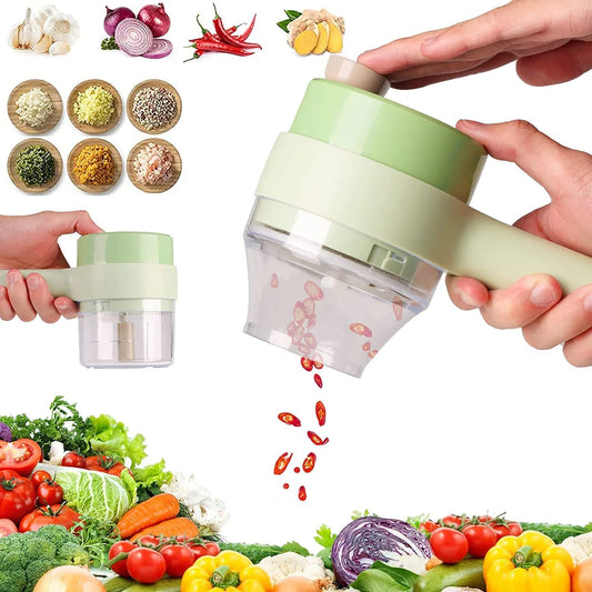 4-in-1 Rechargeable Handheld Vegetable Cutter Set