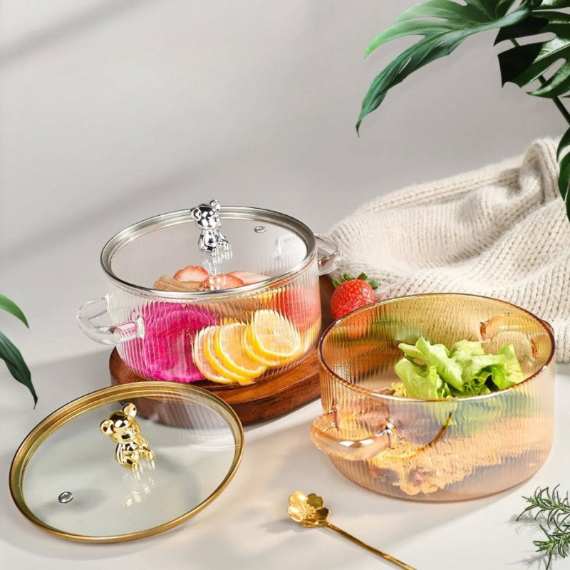 Premium Borosilicate Glass Saucepan with Lid, 2-Quart Heat-Resistant Cookware