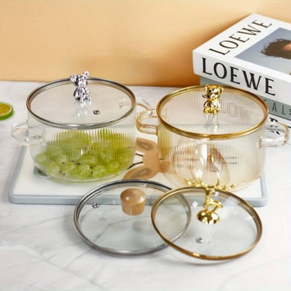 Premium Borosilicate Glass Saucepan with Lid, 2-Quart Heat-Resistant Cookware