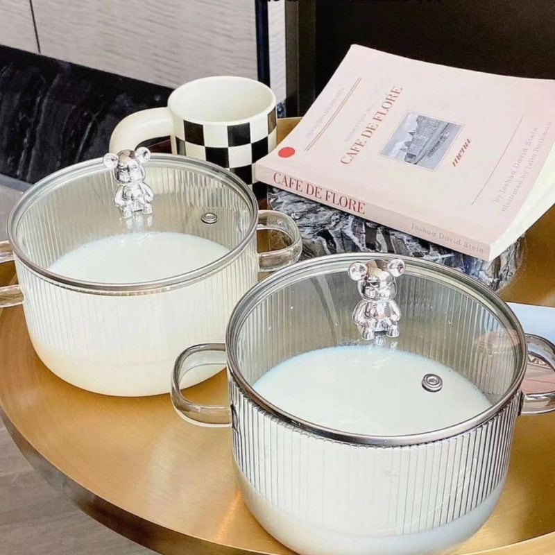 Premium Borosilicate Glass Saucepan with Lid, 2-Quart Heat-Resistant Cookware