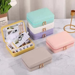 Zipper Jewelry Storage Box With Mirror