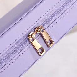 Zipper Jewelry Storage Box With Mirror