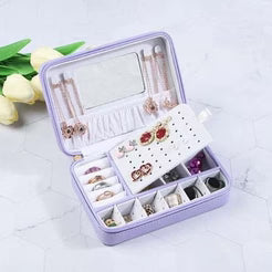 Zipper Jewelry Storage Box With Mirror