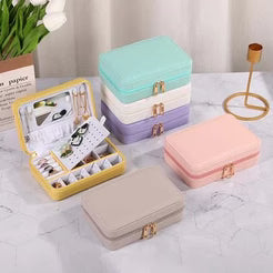 Zipper Jewelry Storage Box With Mirror