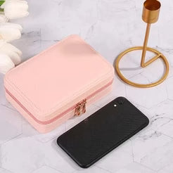 Zipper Jewelry Storage Box With Mirror